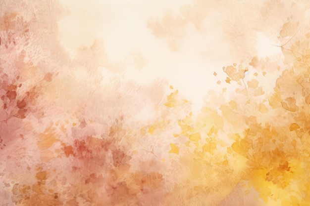 Foglie d'autunno su sfondo grunge con spazio per testo o immagine Sfondio astratto d' autunno in acquerello con polvere marrone chiaro AI Generato