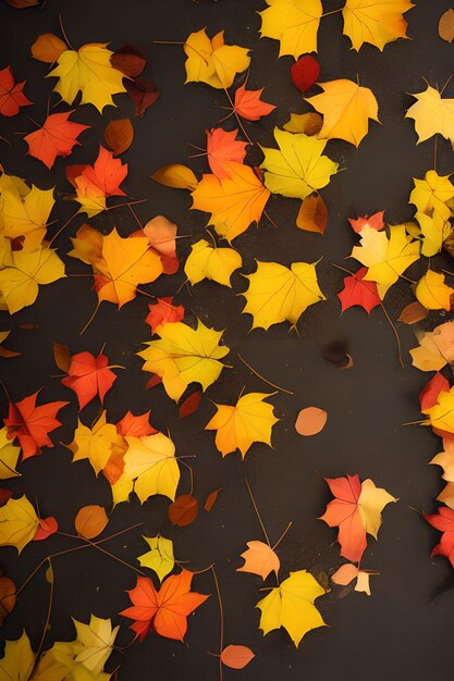 Foglie d'autunno sul pavimento