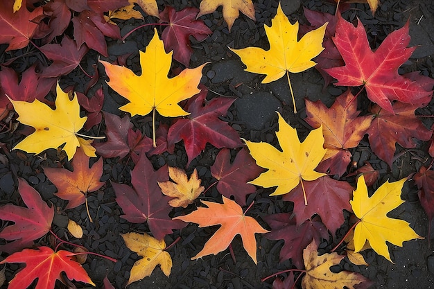 Foglie di acero rosse e gialle d'autunno