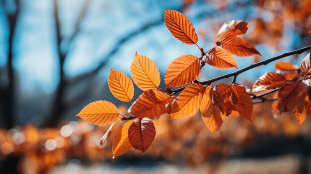 Foglie di autunno con copia spazio AI generato