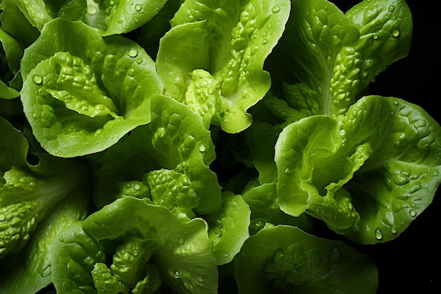Foglie di lattuga che formano uno sfondo verdeggiante per una foto