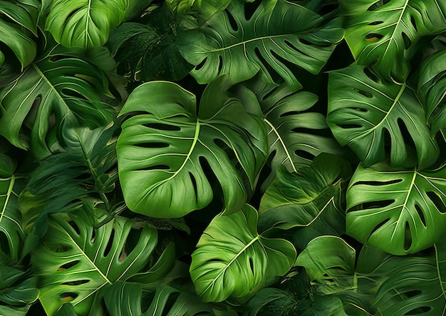 foglie di monstera verde vintage su sfondo senza soluzione di continuità