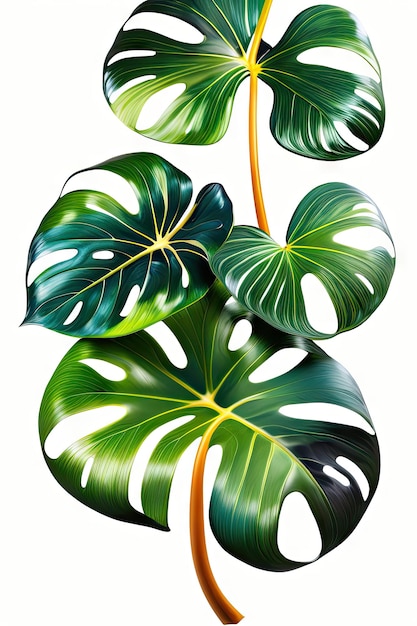 Foglie di piante variegate di filodendro monstera o a foglia divisa Monstera deliciosa il fol tropicale