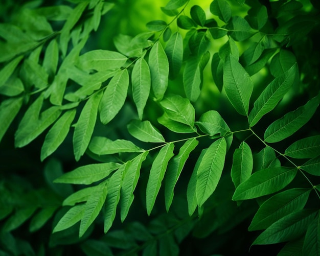 foglie di sfondo verde naturale all'angolo