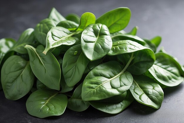 Foglie di spinaci fresche da vicino