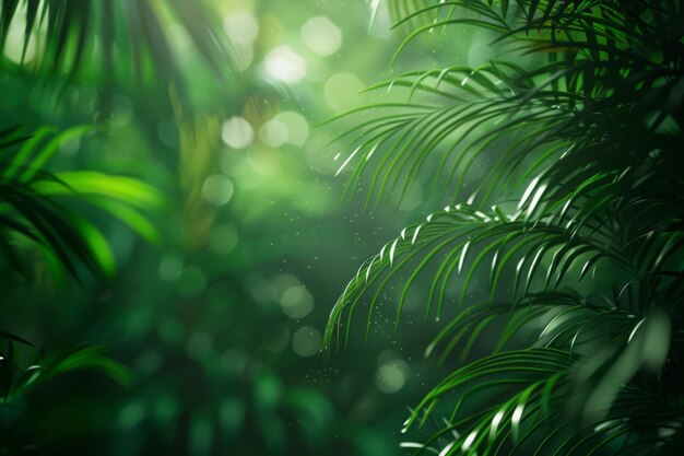 Foglie esotiche tropicali sullo sfondo Paesaggio della foresta pluviale