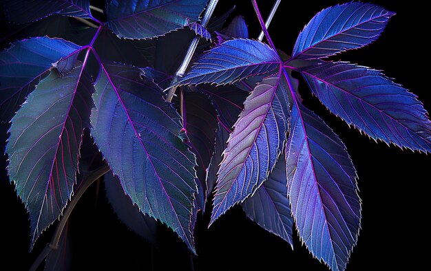 Foglie iridescenti in un bagliore soprannaturale una manifestazione affascinante della bellezza della natura