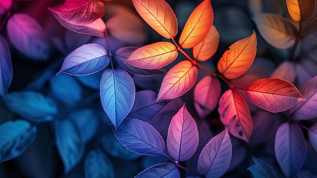 foglie multicolori arte astratta per decorazione creativa