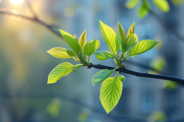 Foglie primaverili sugli alberi