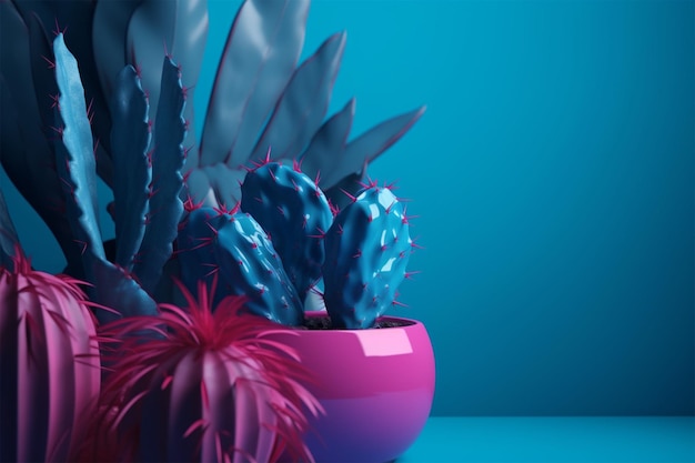 Foglie tropicali e cactus in Bright Creative