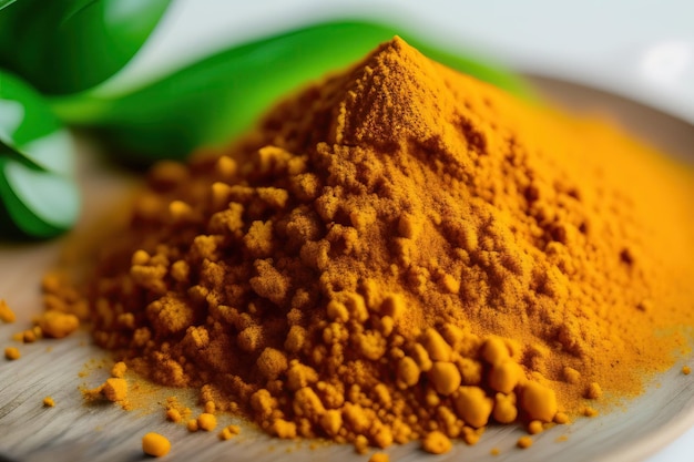 Foglie verdi di curcuma Curcuma longa zenzero pianta medicinale a base di erbe