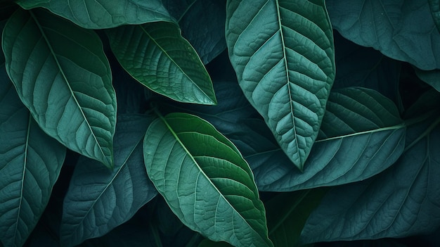 foglie verdi fresche per lo sfondo AI generativo