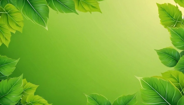 Foglie verdi fresche sfondo vettoriale ecologico