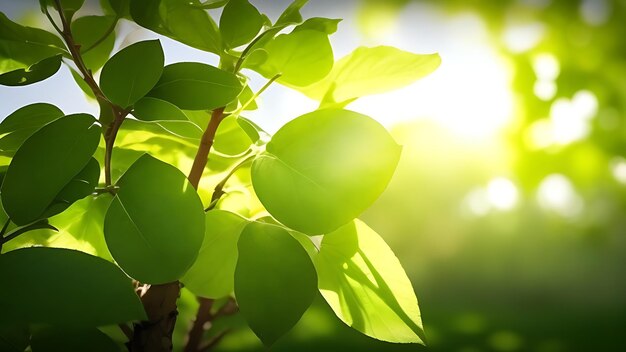 Foglie verdi nel giardino Primavera Luce solare Natura