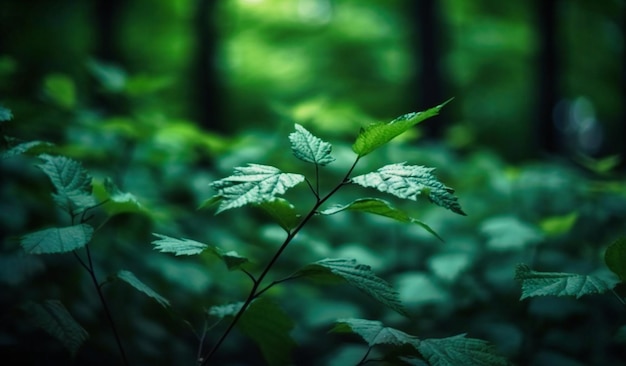 Foglie verdi sullo stock di sfondo della foresta