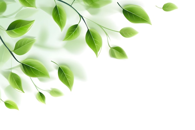 Foglie verdi volanti su sfondo trasparente Fogliame fresco di primavera Ambiente ed ecologia backdro