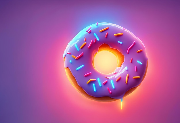 Foglio da parati Glowing Donut 4k