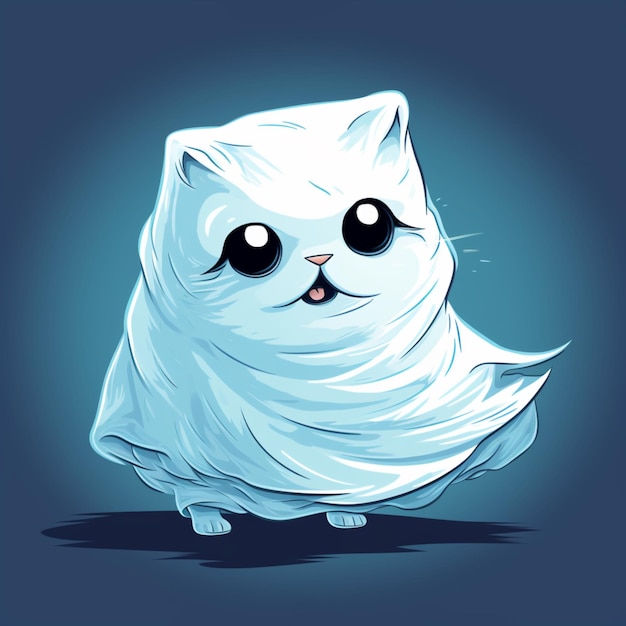 Foglio fantasma gatto cartone animato immagini facili Ai generato arte