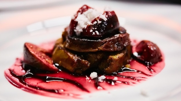 Foie gras alla griglia, un piatto delizioso per la cena.