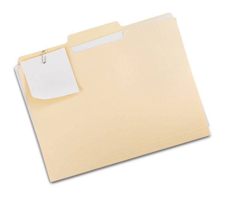Photo folder file dengan dokumen dan catatan