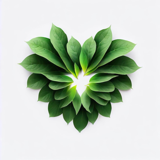 Foliage Grace Un cuore creato da Greenery Generative AI