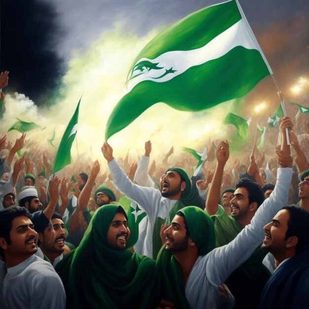 Folla astratta con bandiera della Mauritania Sciopero e dimostrazione di rivoluzione di protesta popolare con f
