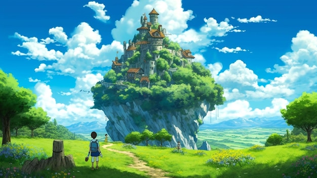 fondale in stile Ghibli Studio