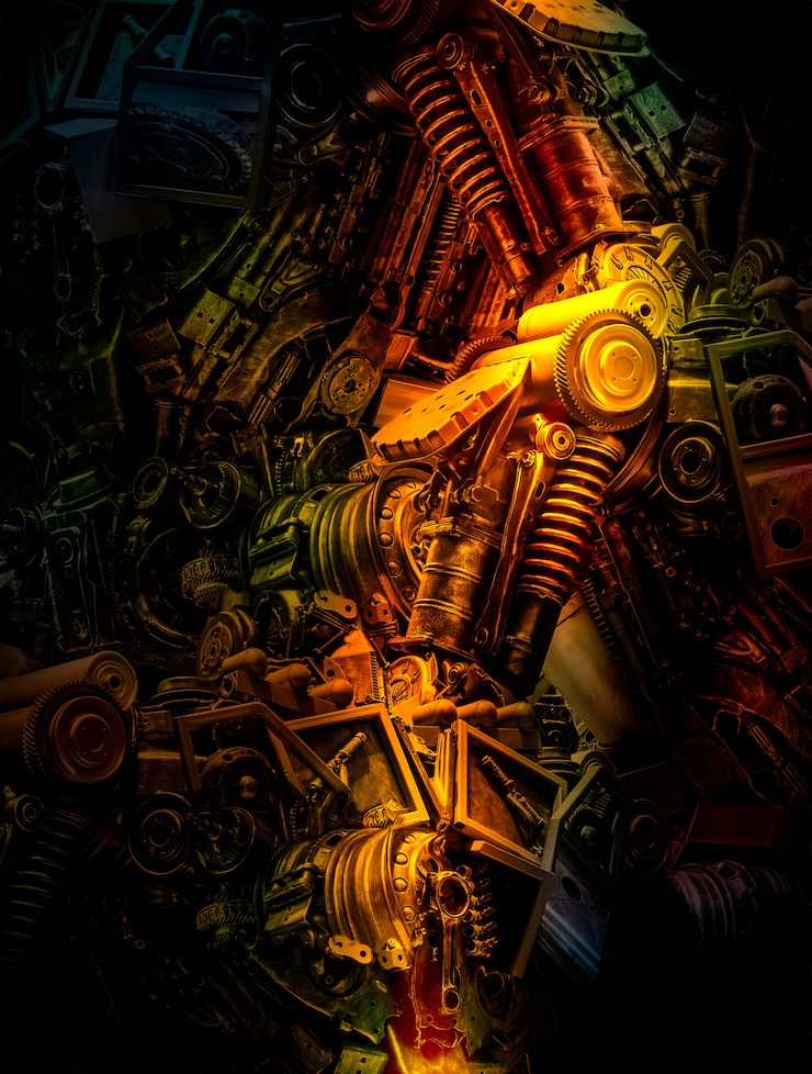 Foto fondo a macchina astratto per il concetto di industria e di tecnologia
