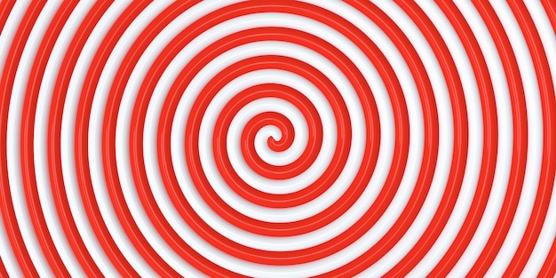 Fondo a spirale astratto rotondo bianco rosso Spirale in stile retrò pop art