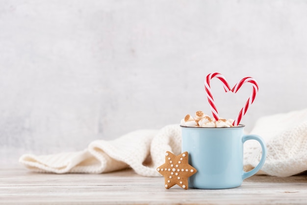 Fondo accogliente del bastoncino di zucchero di Natale.