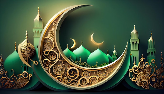 Fondo artistico dell'illustrazione del ramadan kareem islamico