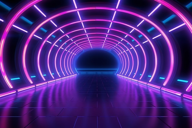 Fondo astratto 3d con luce al neon