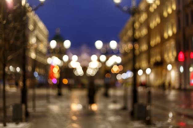 Fondo astratto del bokeh della sfuocatura della città