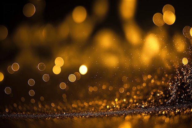 Fondo astratto del bokeh di scintillio dell'oro chiaro e brillante