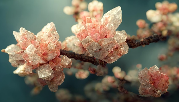 Fondo astratto del fiore organico di sakura del cristallo di quarzite