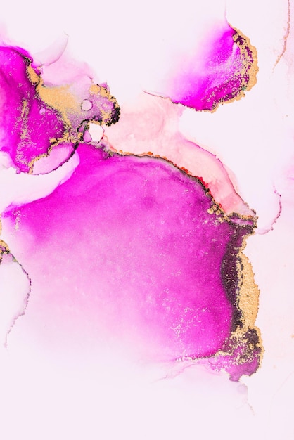 Fondo astratto dell'oro rosa della pittura di arte di marmo liquido dell'inchiostro su carta