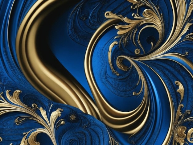 Fondo astratto di forme blu e oro