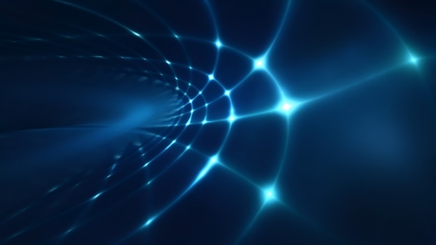 Fondo astratto di tecnologia con luce brillante blu