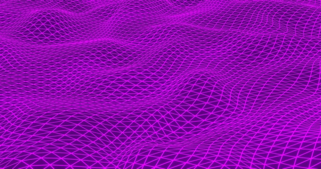 Fondo astratto geometrico al neon. Rendering 3D