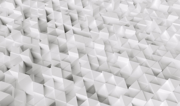 Fondo astratto triangolare bianco, superficie di lerciume - rappresentazione 3d