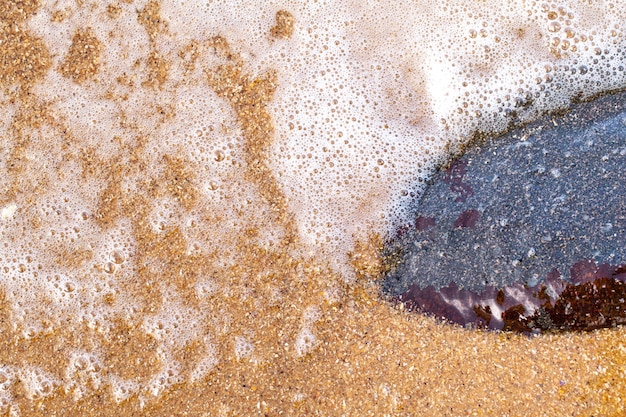 Fondo bagnato strutturato della spiaggia di sabbia