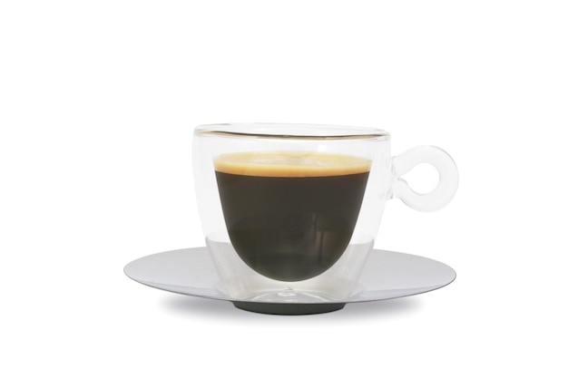 Fondo bianco cristallo della tazza di caffè