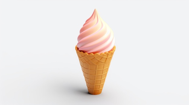 Fondo bianco del cono di gelato