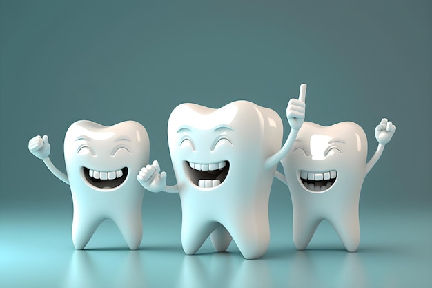Fondo bianco di concetto del dente 3d dell'assistenza sanitaria dei denti