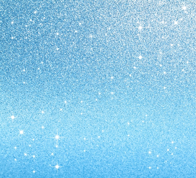 Fondo blu festivo astratto con luci brillanti e stelle lampeggianti