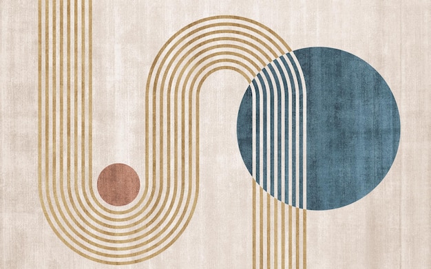Fondo circolare del tappeto delle linee geometriche di stile semplice