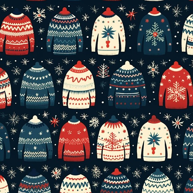 Fondo del modello del maglione di Natale