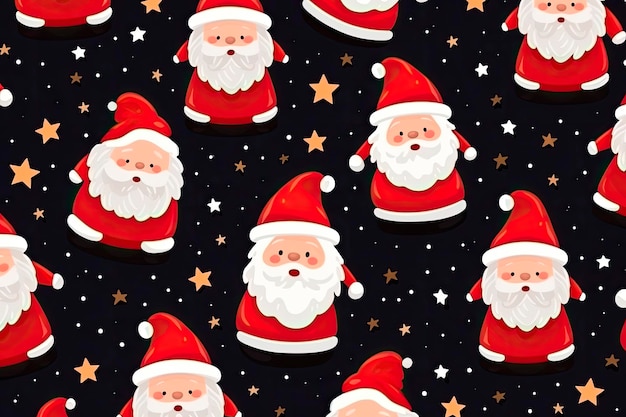 Fondo del modello di Babbo Natale e stelle