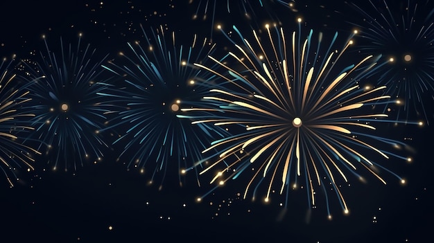Fondo del nuovo anno dei fuochi d'artificio Generativo ai