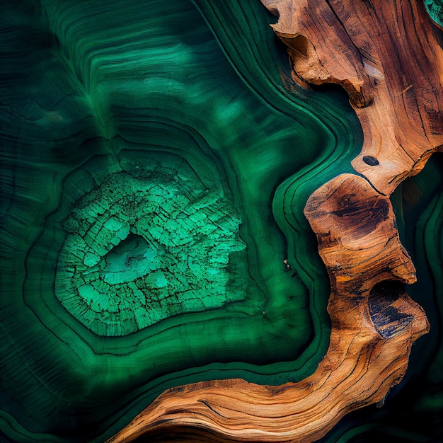 Fondo dell'estratto di superficie di legno della radica verde